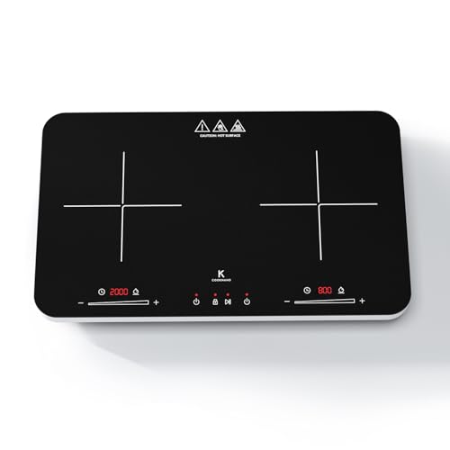 Detalle de COOKNANO Plaque à Induction Double 3600W – Contrôles indépendants et minuterie 6h