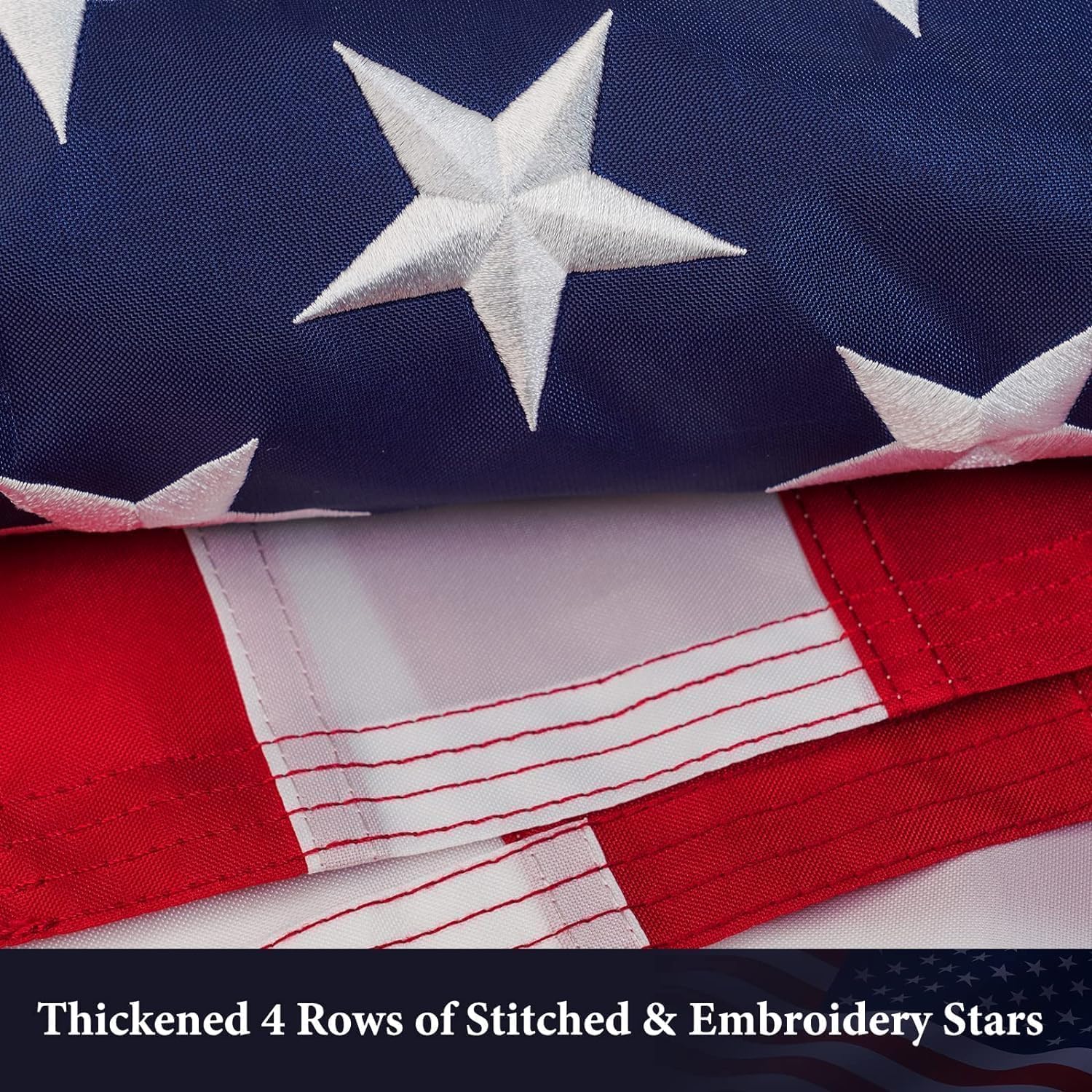 Detalle 1 de VYBDS 3x5 FT American Flag, Polyester with Embroidered Stars