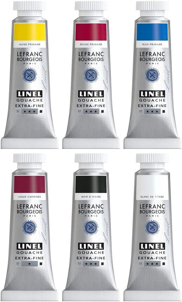 Thumbnail 2 de Lefranc Bourgeois Linel Tempera Fine - Set da 6 tubi da 14 ml, Colori Primari