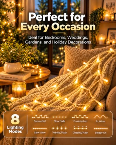 Detalle 2 de LEEDLIT Fairy Lights Battery Operated – 20m, 200 LEDs, 8 Modes