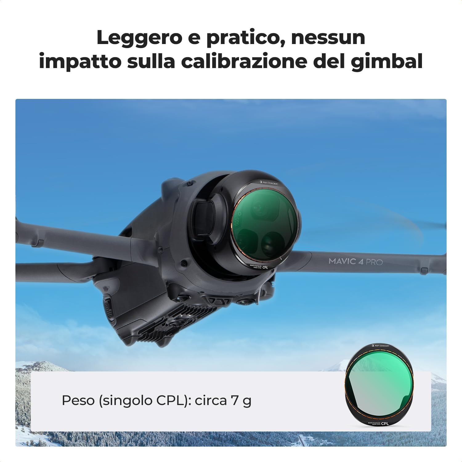 Thumbnail 5 de K&F CONCEPT Filtro Polarizzatore Circolare CPL per Mavic 4 Pro