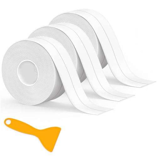 Fixmend: 3 Rollos de Cinta Selladora Impermeable para Baño y Cocina (320 cm x 3,8 cm)