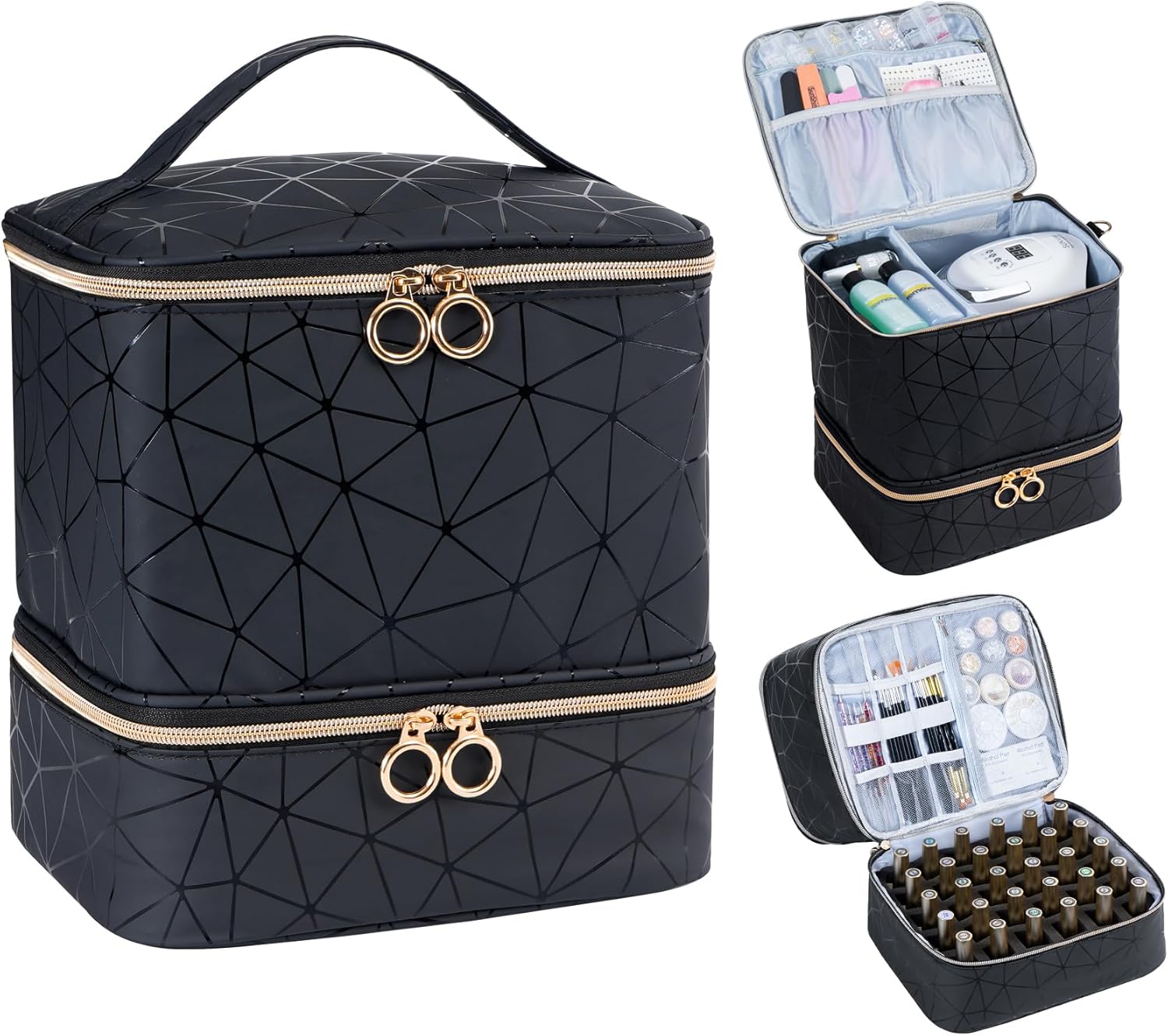 Detalle de Uross Nail Polish Organizer Bag 30-bottle