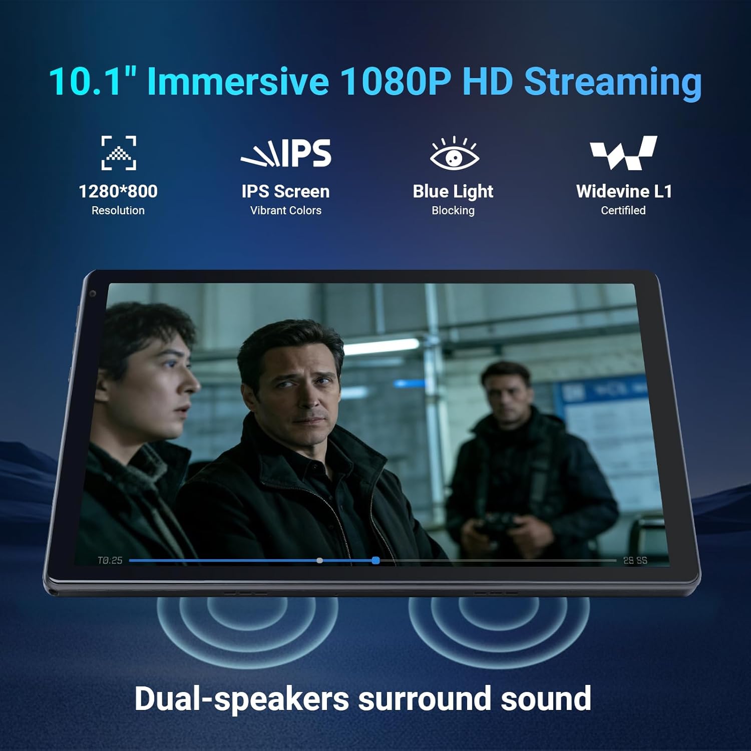 Detalle de MUISOO Tablet 10.1" Android Tablet — Octa-Core, 10GB RAM, 128GB + up to 1TB expandability