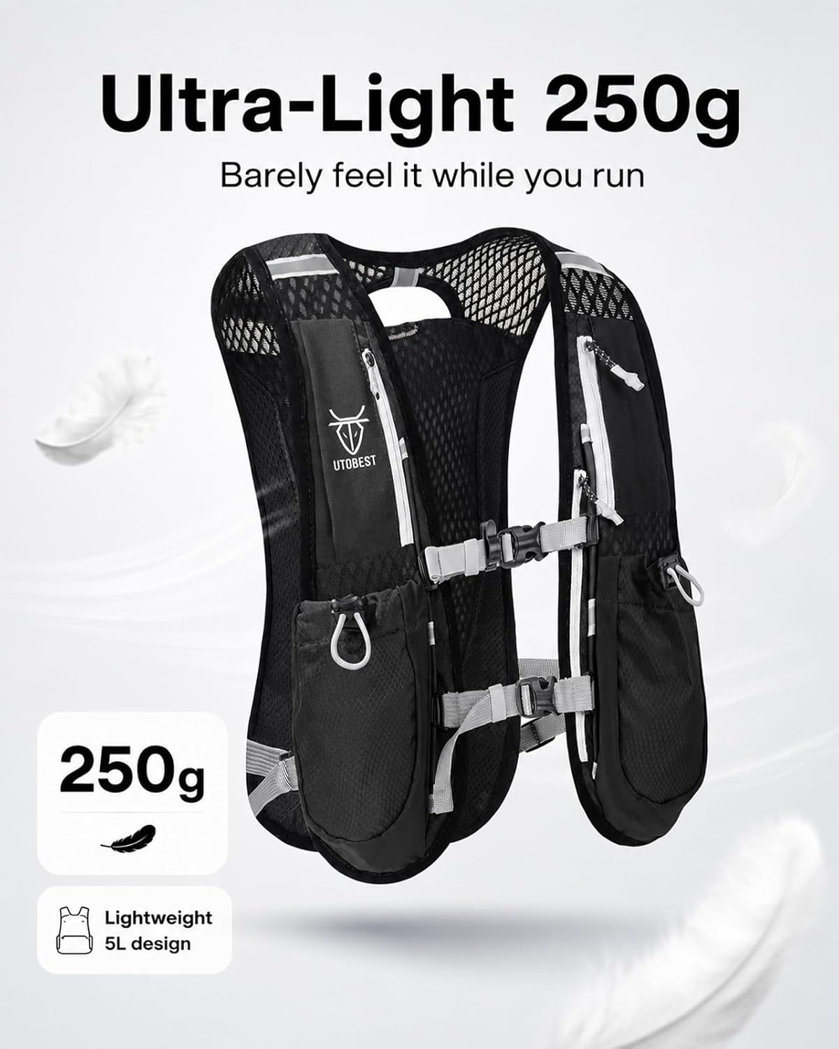 Thumbnail 1 de UTOBEST 5L Running Vest: Lightweight Hydration Pack for Marathon, Run & Hike