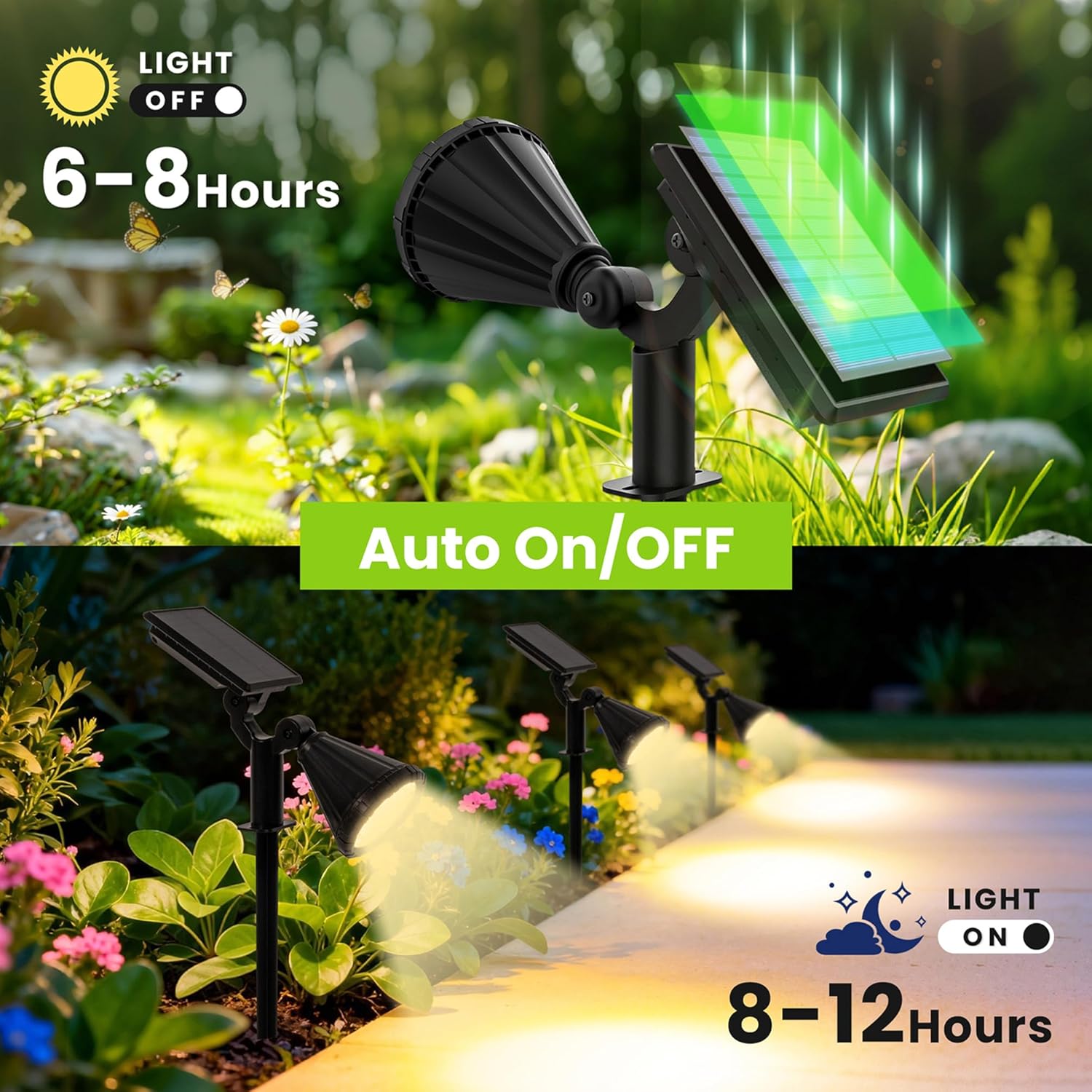 Detalle 2 de Solpex Solar Spot Lights Outdoor Garden (6 Pack) – 3 Modes, IP65, 25 LEDs
