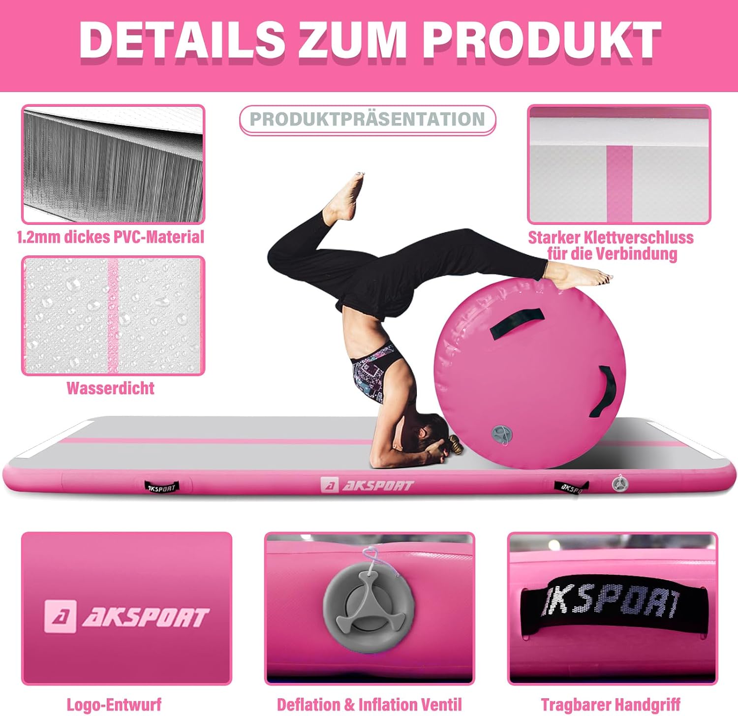 Detalle 1 de AKSPORT Airtrack 3 m mit Luftpumpe