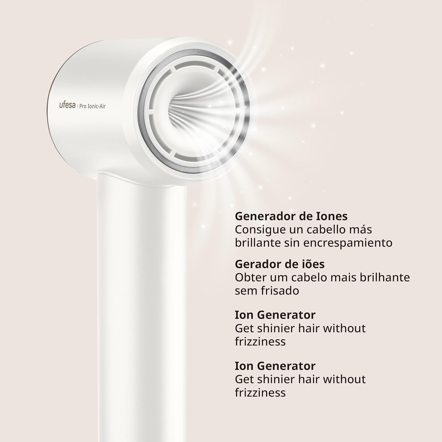 Detalle 2 de Ufesa Pro Ionic Air – suszarka do włosów, 110 000 obr./min, jonizacja