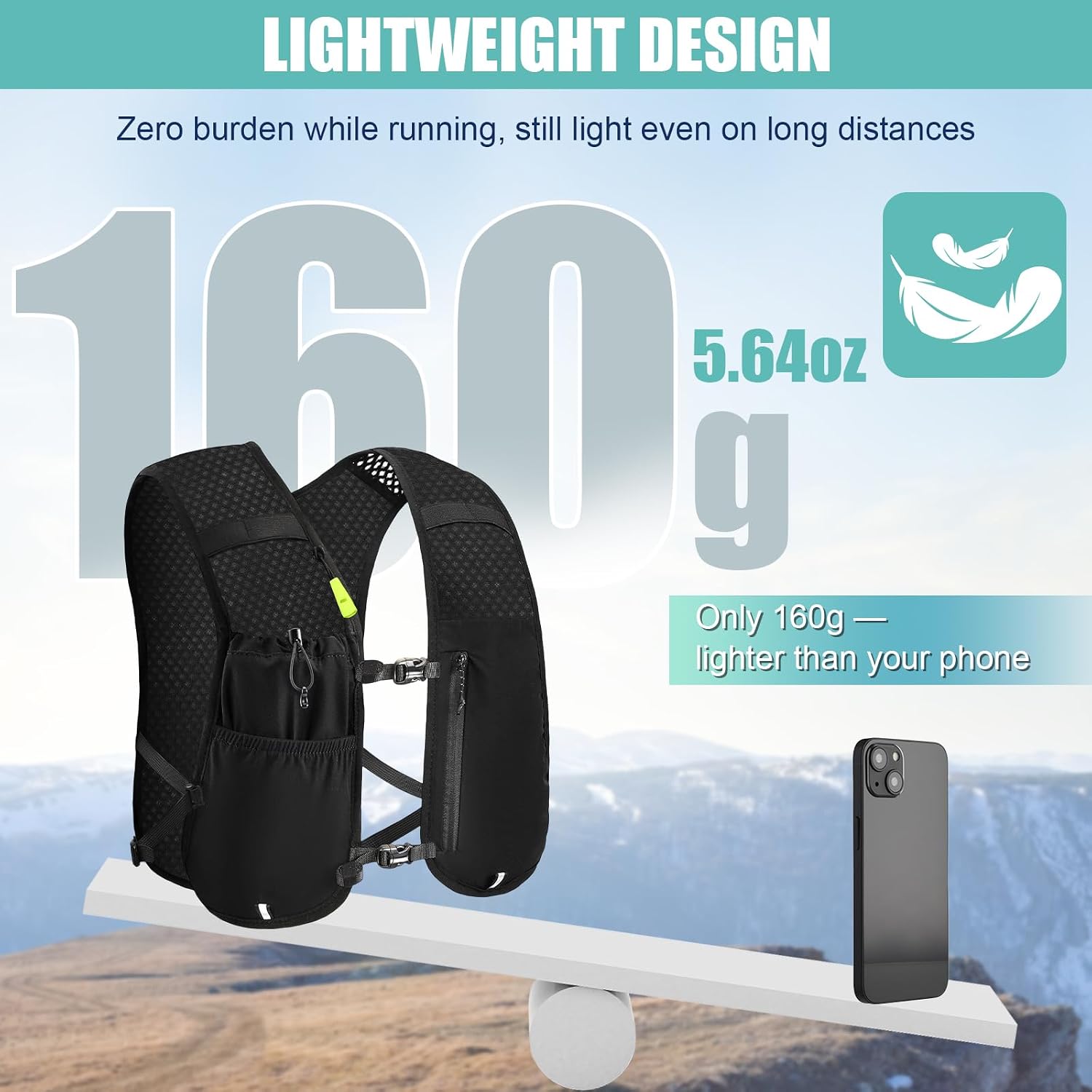 Detalle 2 de ONETOALL Running Vest: Lightweight Hydration Vest for Women and Men