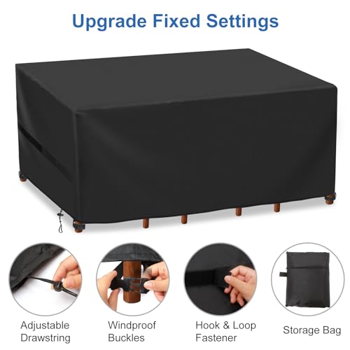 Detalle de Funda para Muebles de Jardín Betarami 242x162x100 cm — Impermeable, anti-UV y a prueba de viento