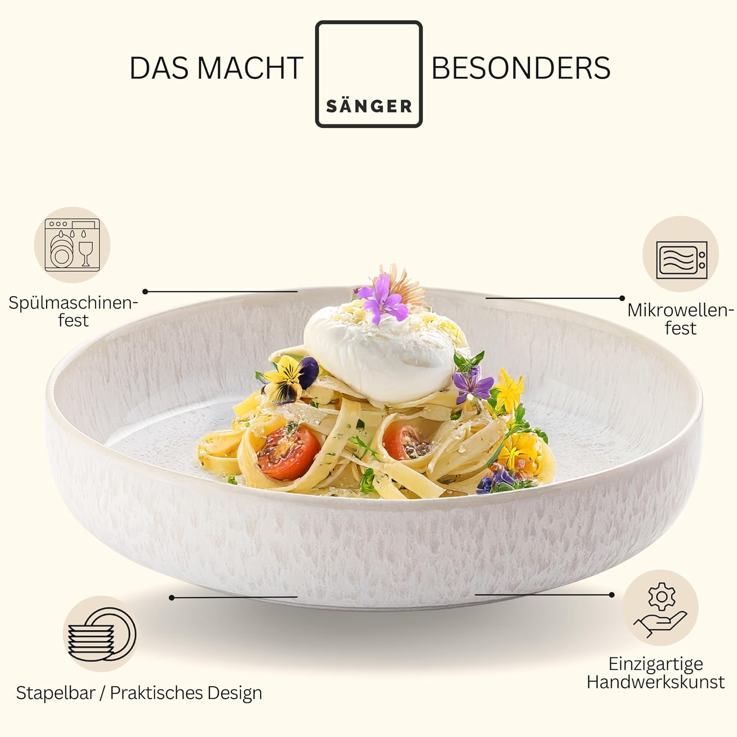 Detalle 2 de Sänger Korfu Pastaschalen Set 4 tlg 750 ml