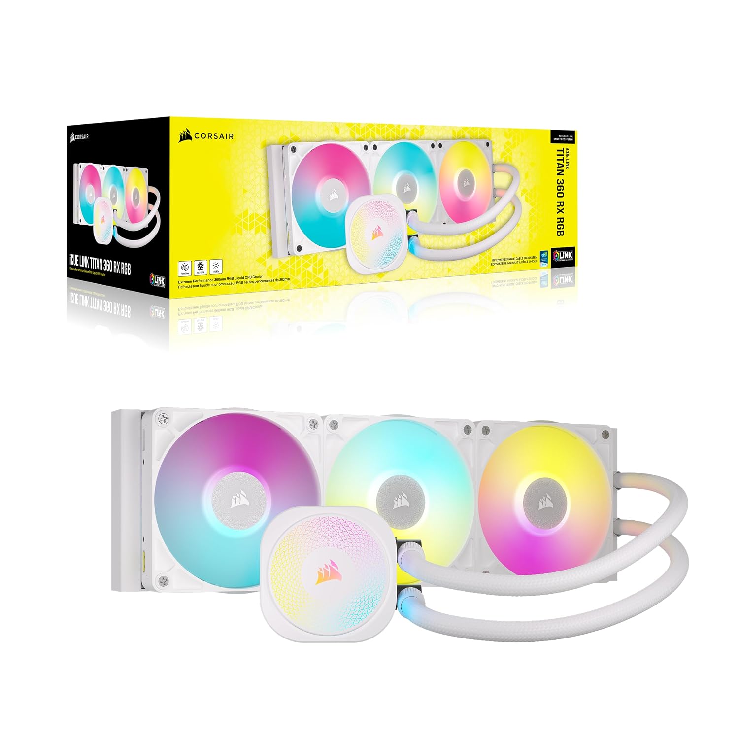 Thumbnail 6 de CORSAIR iCUE Link Titan 360 RX RGB CW-9061021-WW AIO CPU Cooler, White
