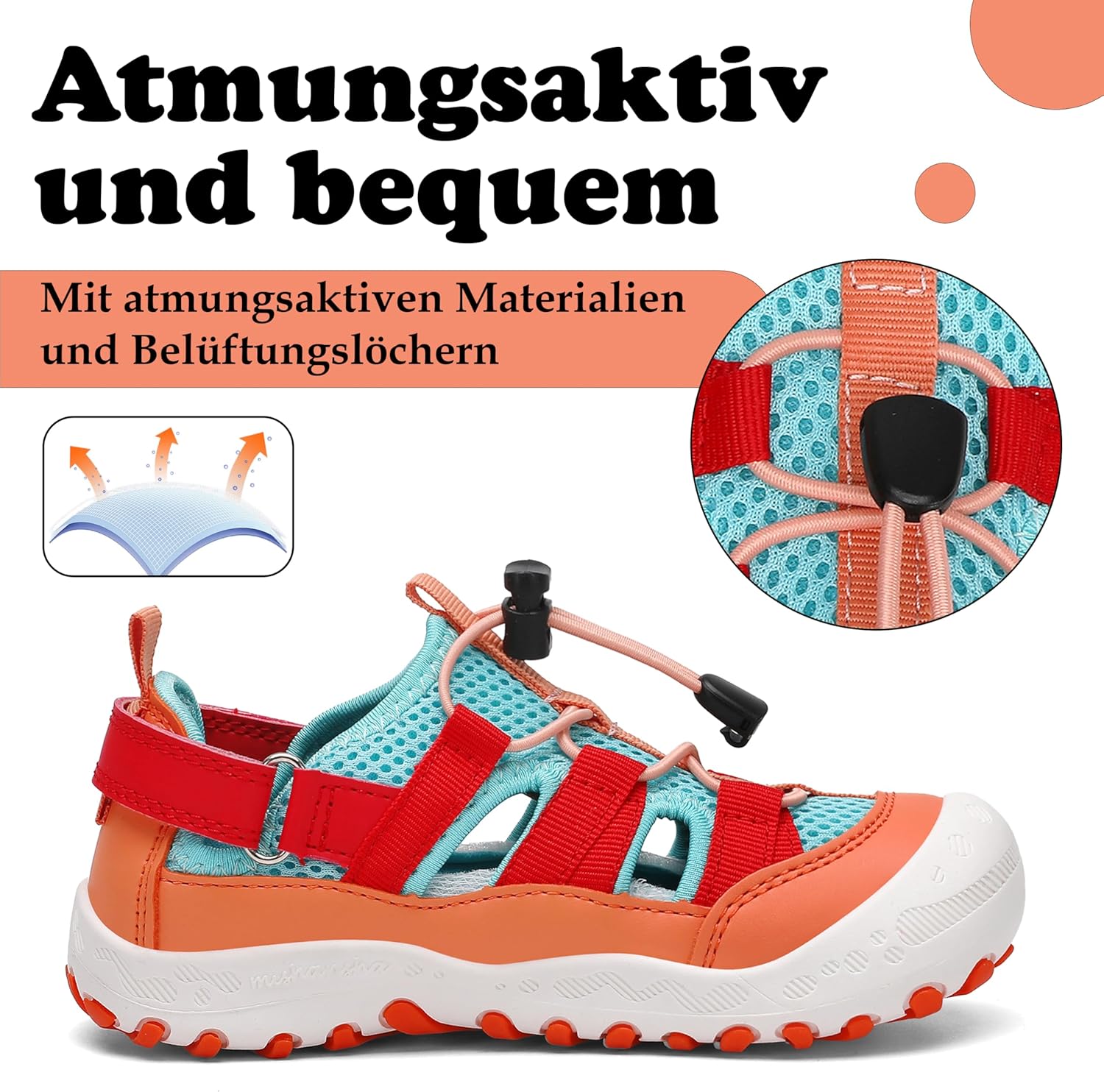 Thumbnail 2 de Mishansha Geschlossene Sandalen Mädchen Sommer – gepolstert, atmungsaktiv und sicher