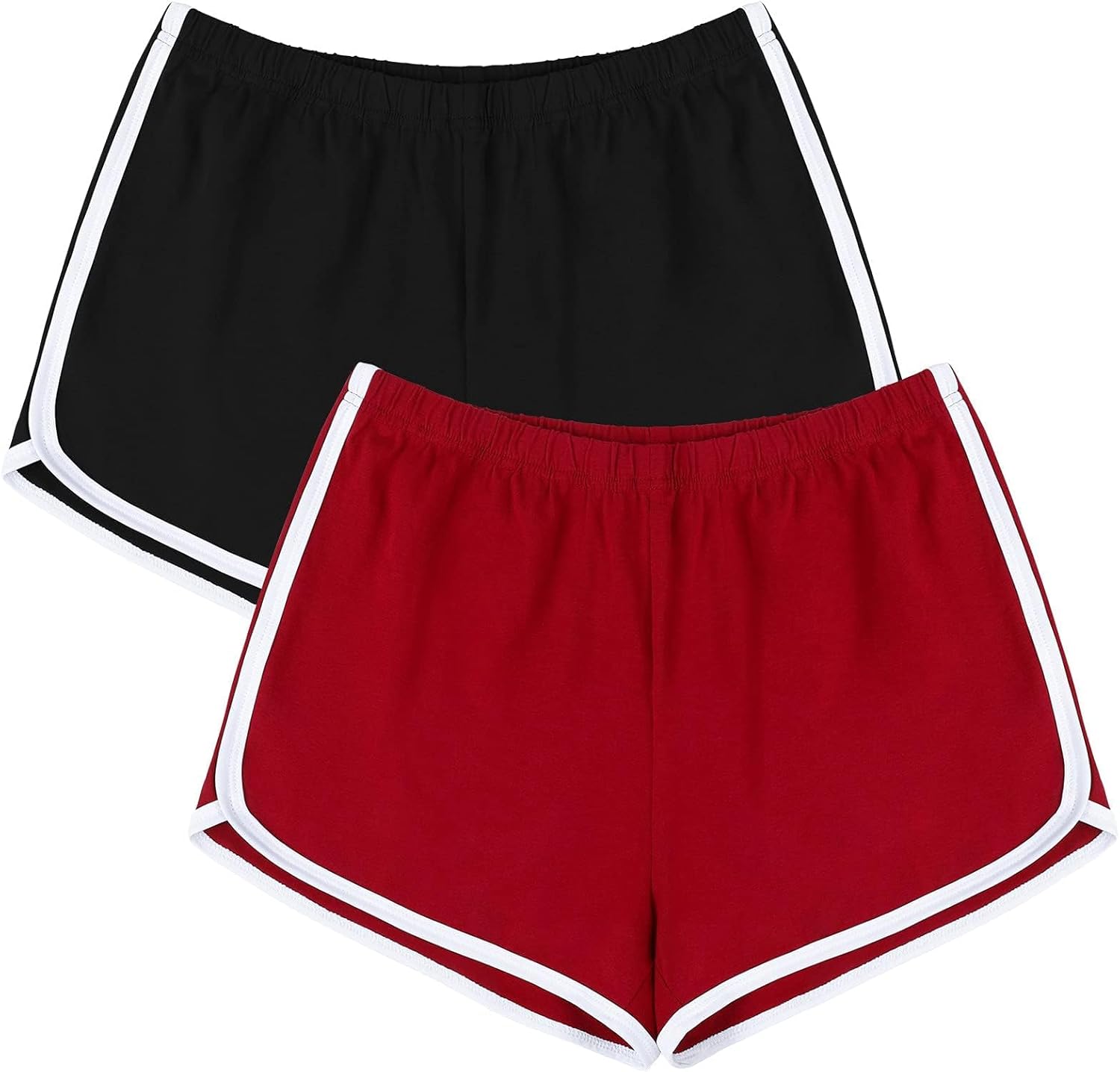 Thumbnail 6 de URATOT Women's Cotton Gym Shorts Pack of 2: Lightweight, Breathable Lounge & Activewear