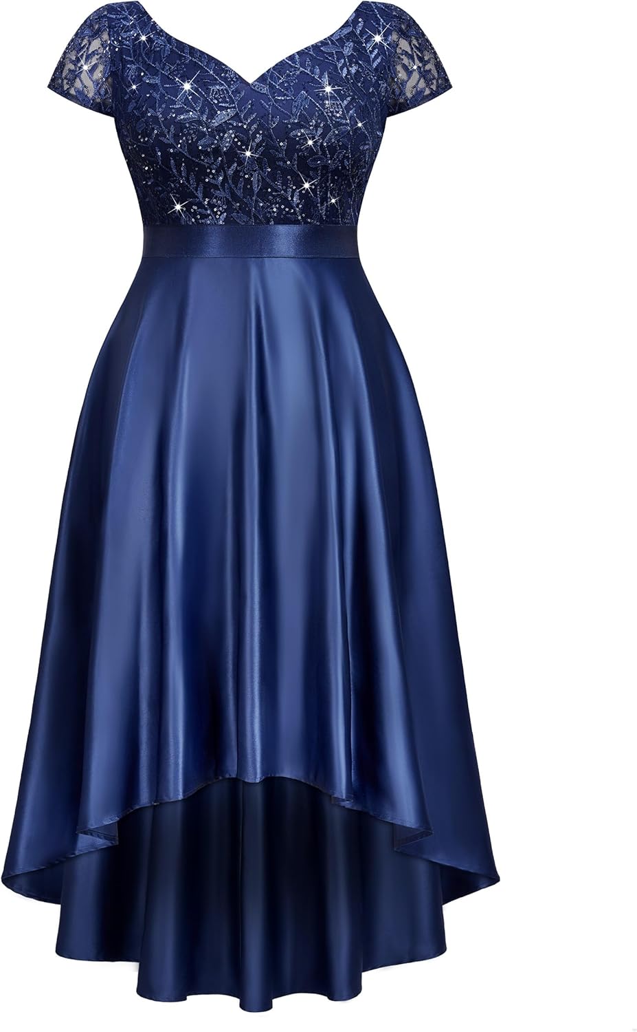 Thumbnail 4 de MISSMAY Plus Size Vintage Double V-Neck Embroidery Sequin Evening Dress