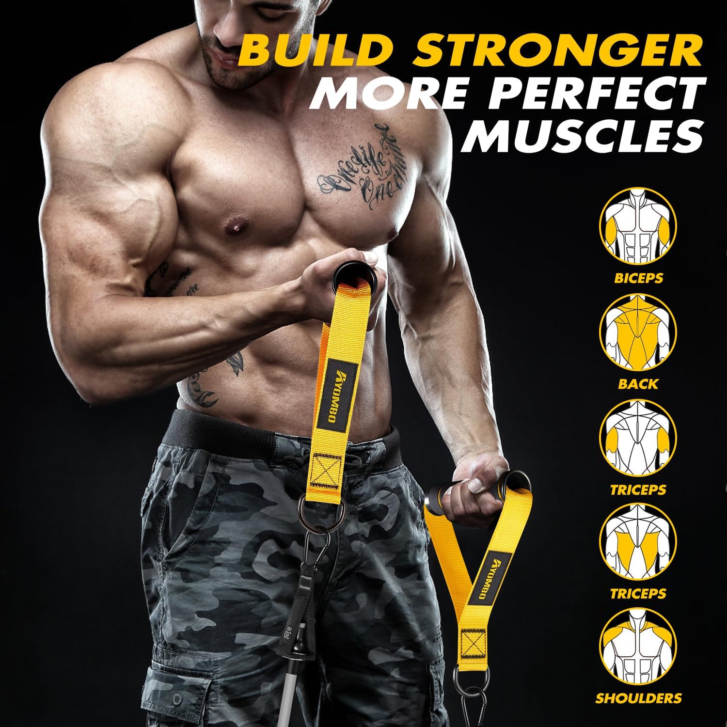 Thumbnail 5 de Ayombo Resistance Band Handle heavy-duty cable machine attachment with stainless D-ring