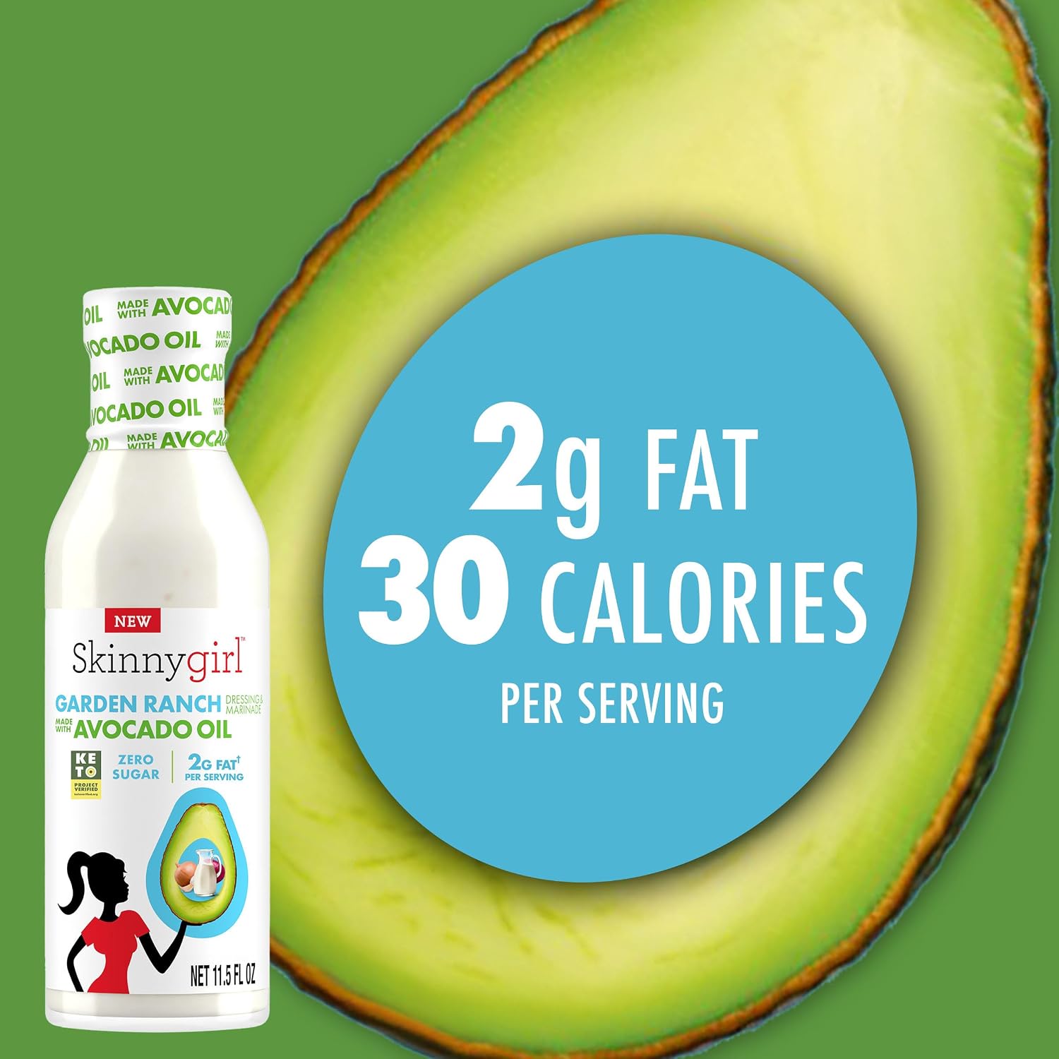 Detalle 2 de Skinnygirl 1188277 Garden Ranch Dressing with Avocado Oil, Sugar Free