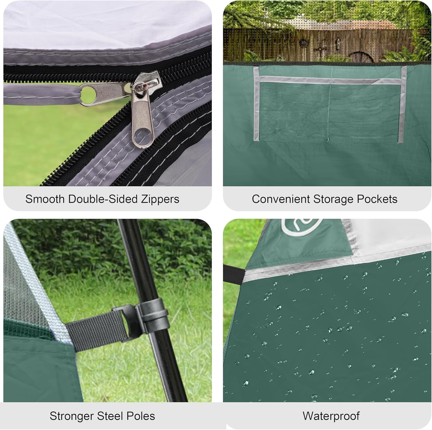 Detalle de CAMPROS CP Camping Tent 2/4/6 Person — Waterproof, Windproof Double Layer Dome Tent