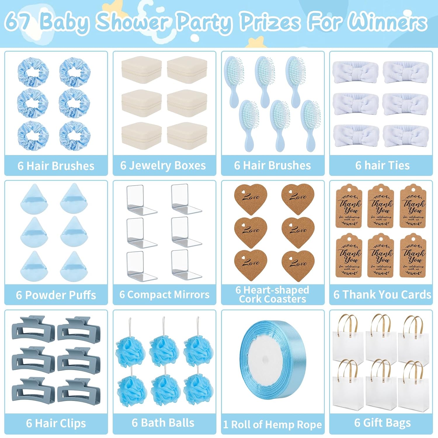 Detalle 2 de WAYASDCU Baby Shower Prize Set, 6 Sets