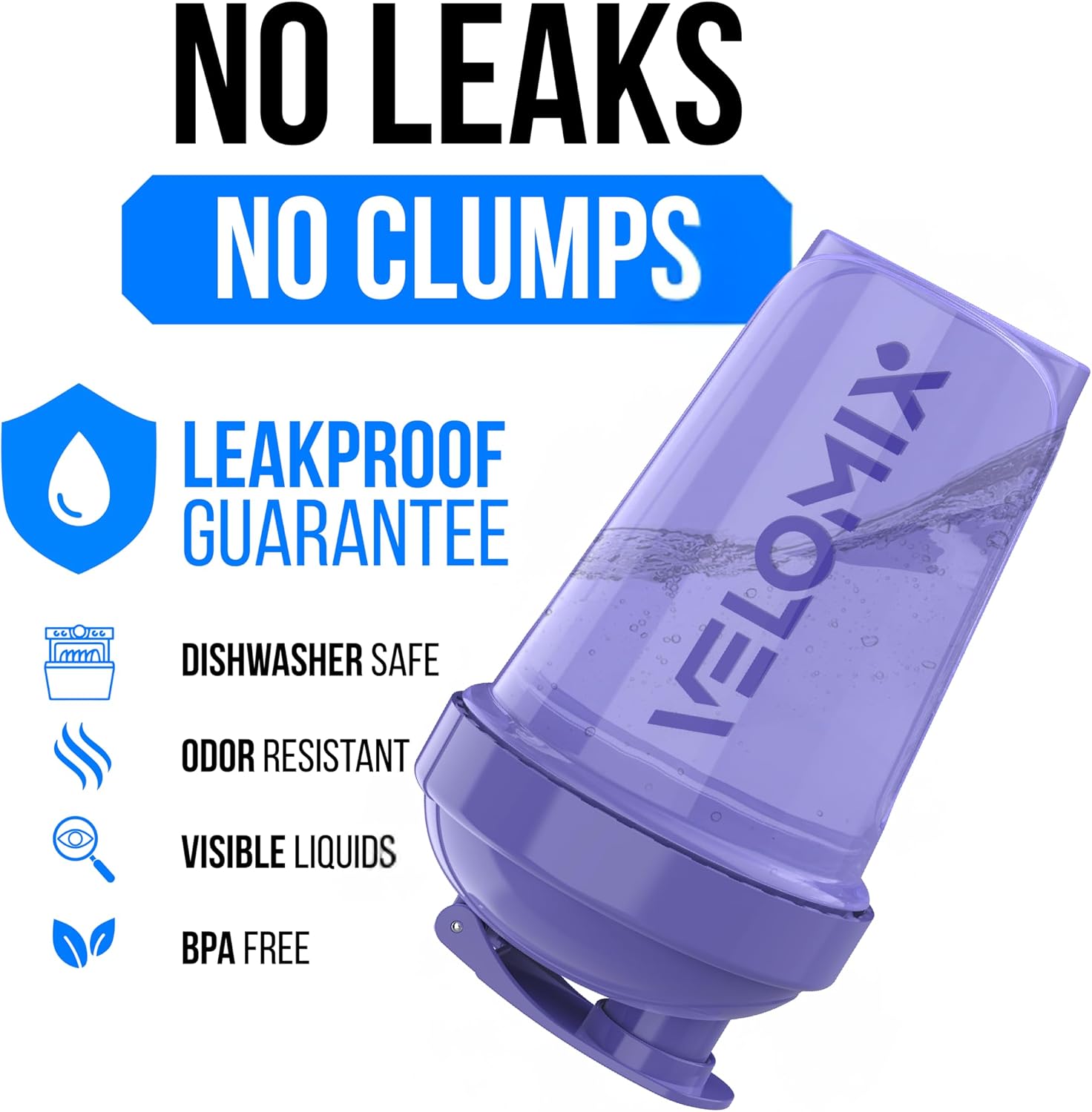 Detalle de VELOMIX protein shaker bottles 600ml