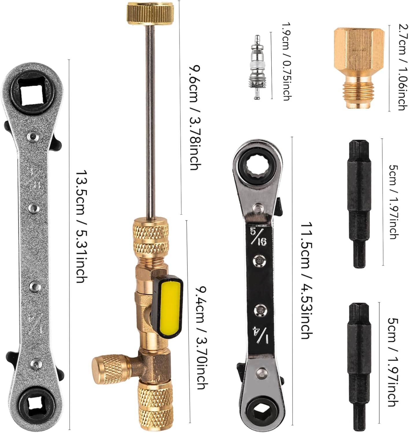 Thumbnail 5 de jiouxip Valve Core Remover Installer Tool & HVAC Service Wrench Set