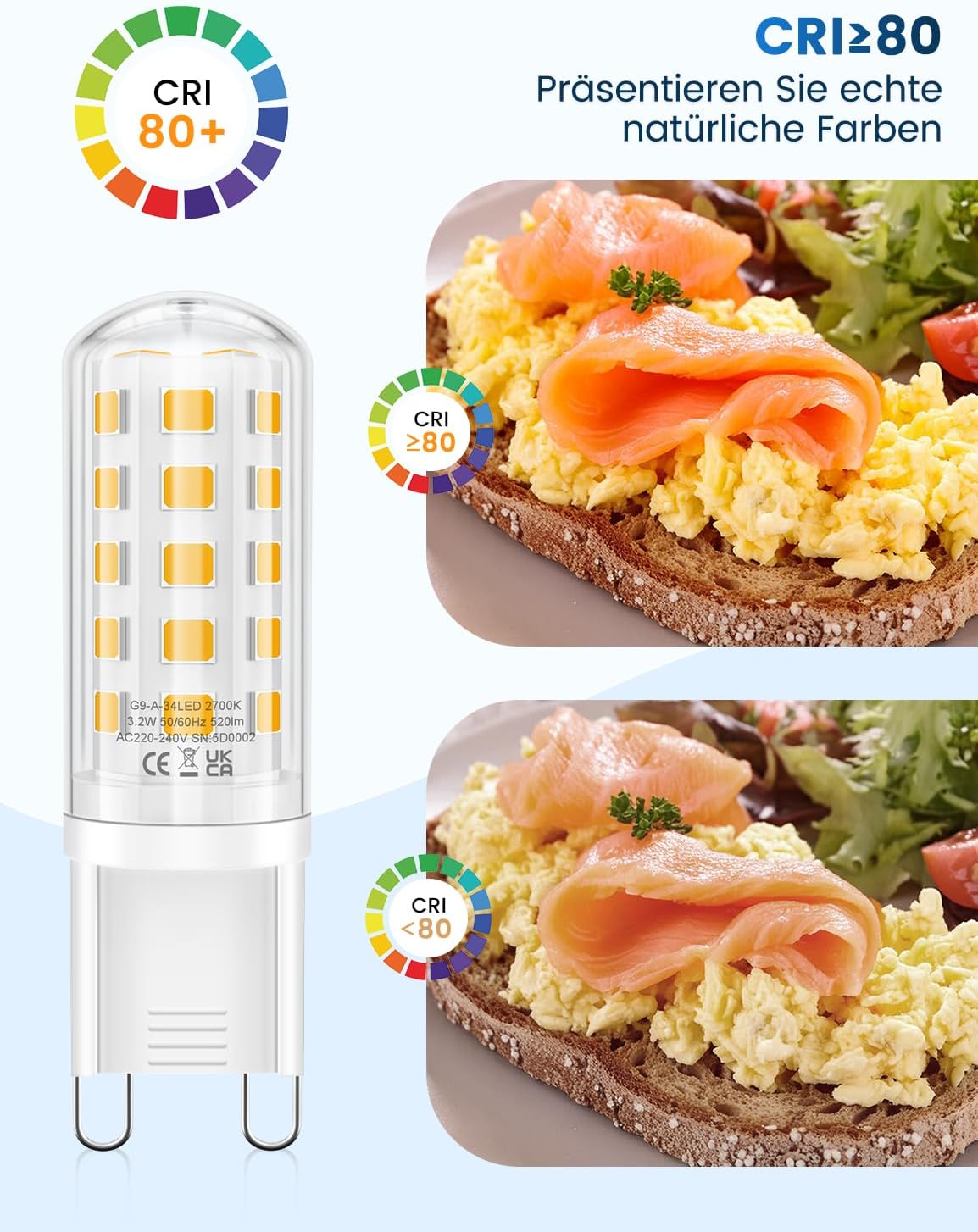 Detalle 1 de QOJUX G9 LED Warmweiß 3,2 W