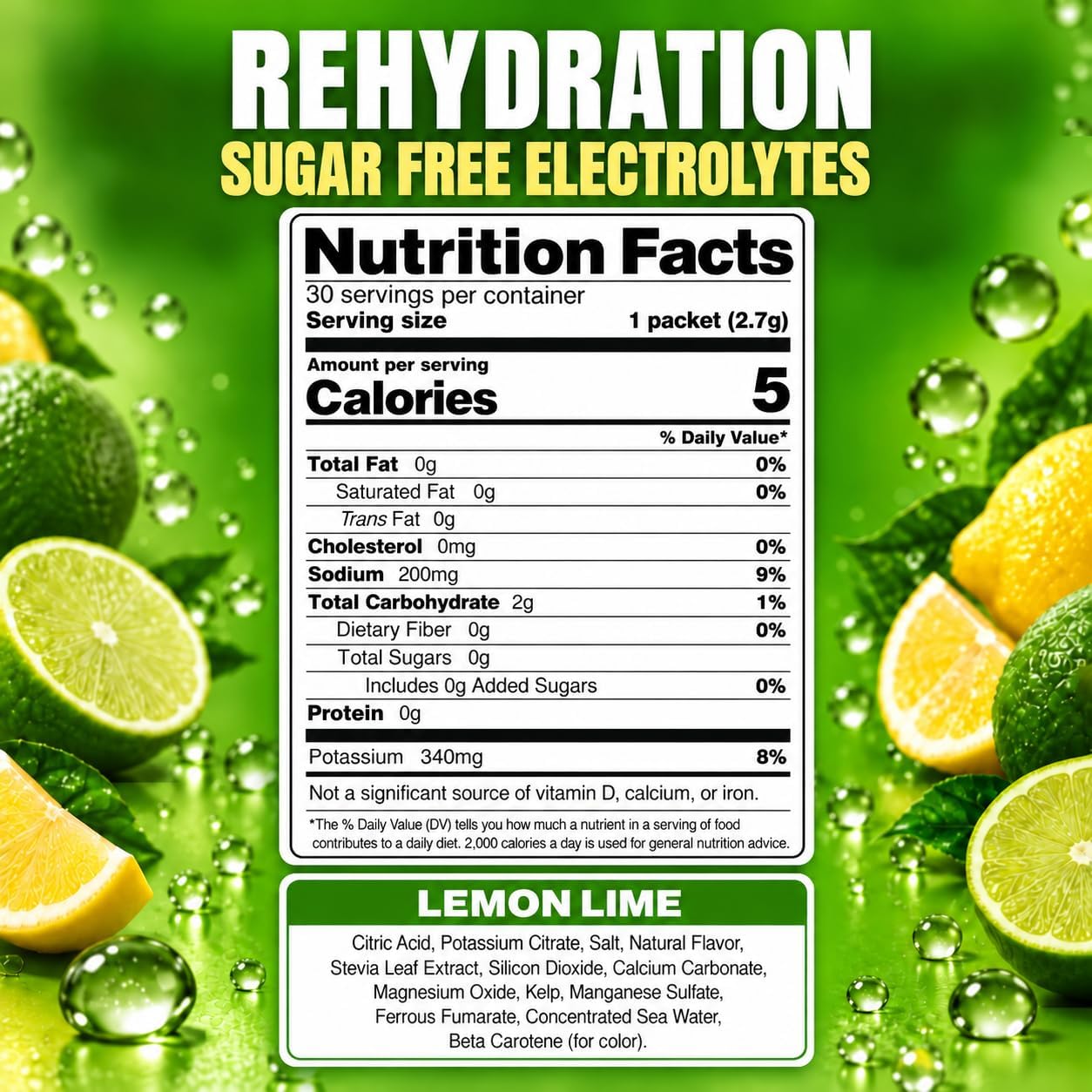 Thumbnail 3 de Dr. Price's 153 Electrolyte Powder Packets, Lemon Lime, Sugar-Free, 30 Count