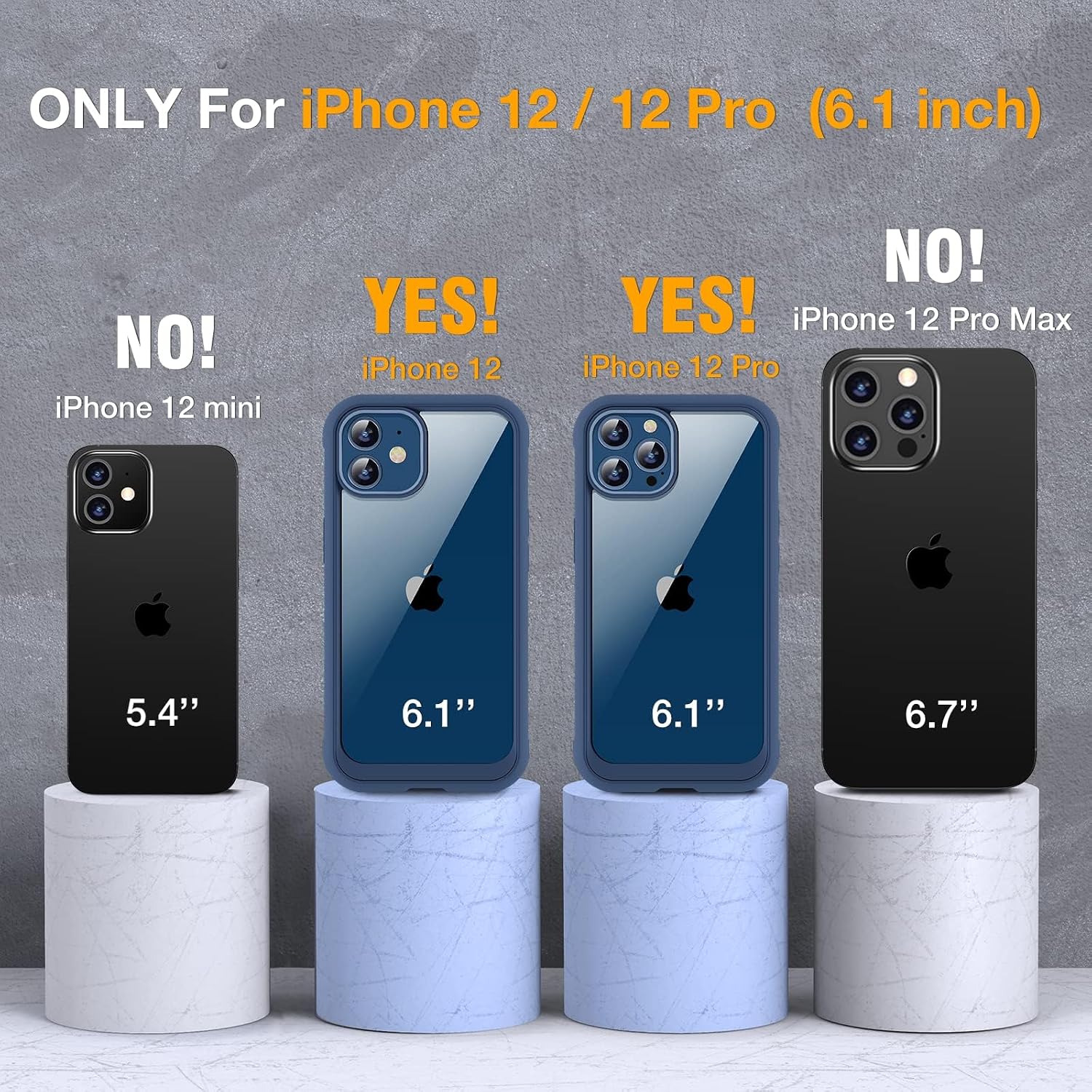 Thumbnail 1 de Miracase iPhone 12/12 Pro 6.1-inch case with screen protector