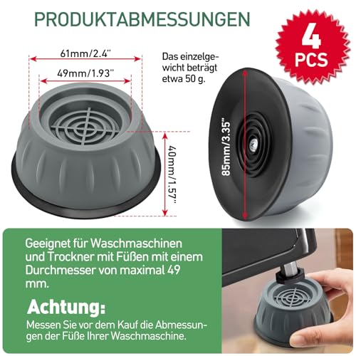 Thumbnail 1 de XIANGLONGY Waschmaschinenfüße 4 Stück – Anti-Vibration Dämpfer, rutschfest
