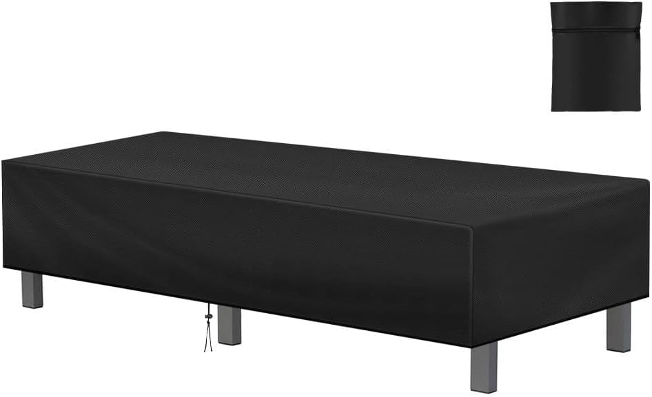Detalle de AOOWU Copertura impermeabile per lettino da giardino in tessuto Oxford 210D, anti-UV e antistrappo con coulisse regolabile (200*70*30 cm)