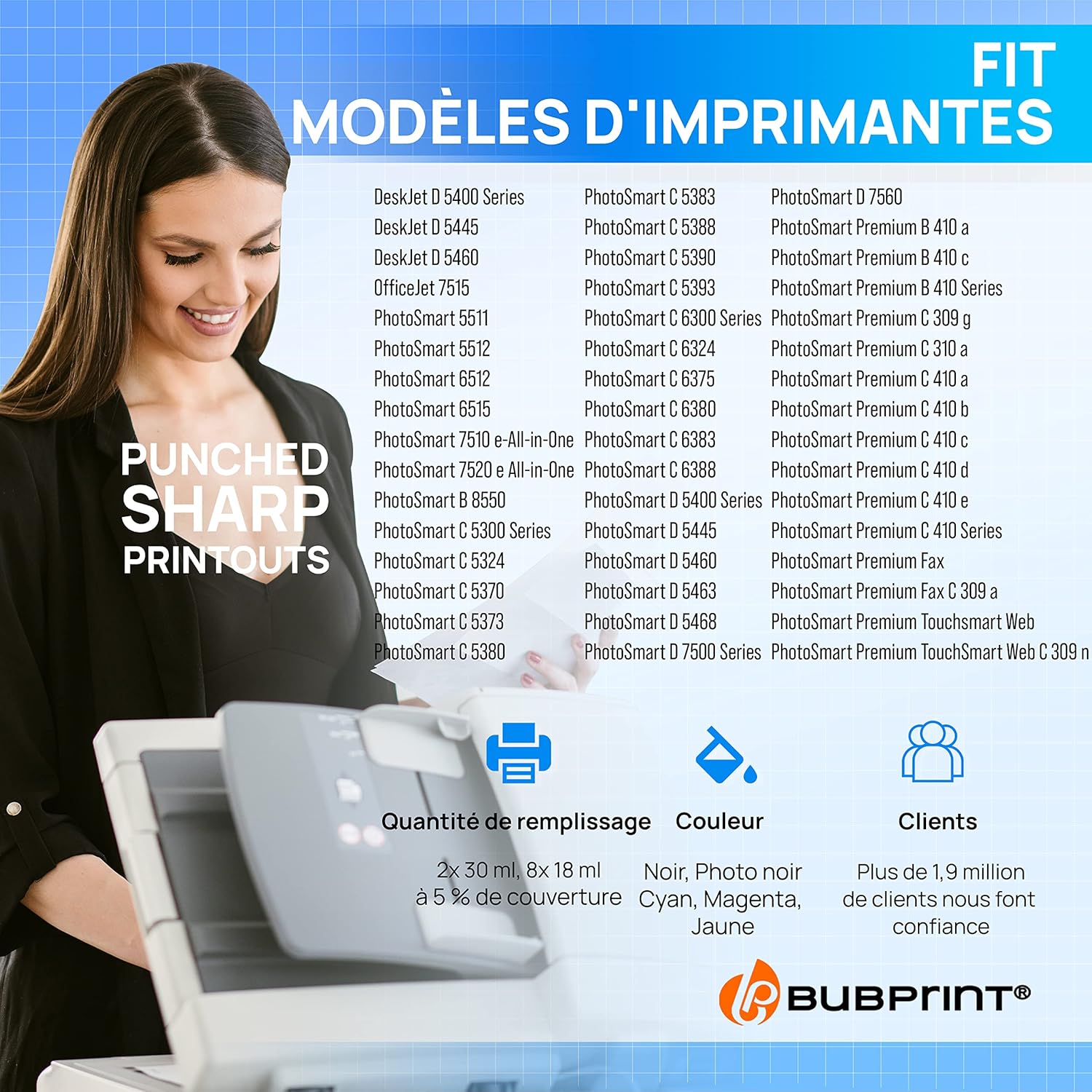 Thumbnail 1 de 10 Bubprint Cartouches d'encre compatibles HP 364XL pour DeskJet et imprimantes compatibles