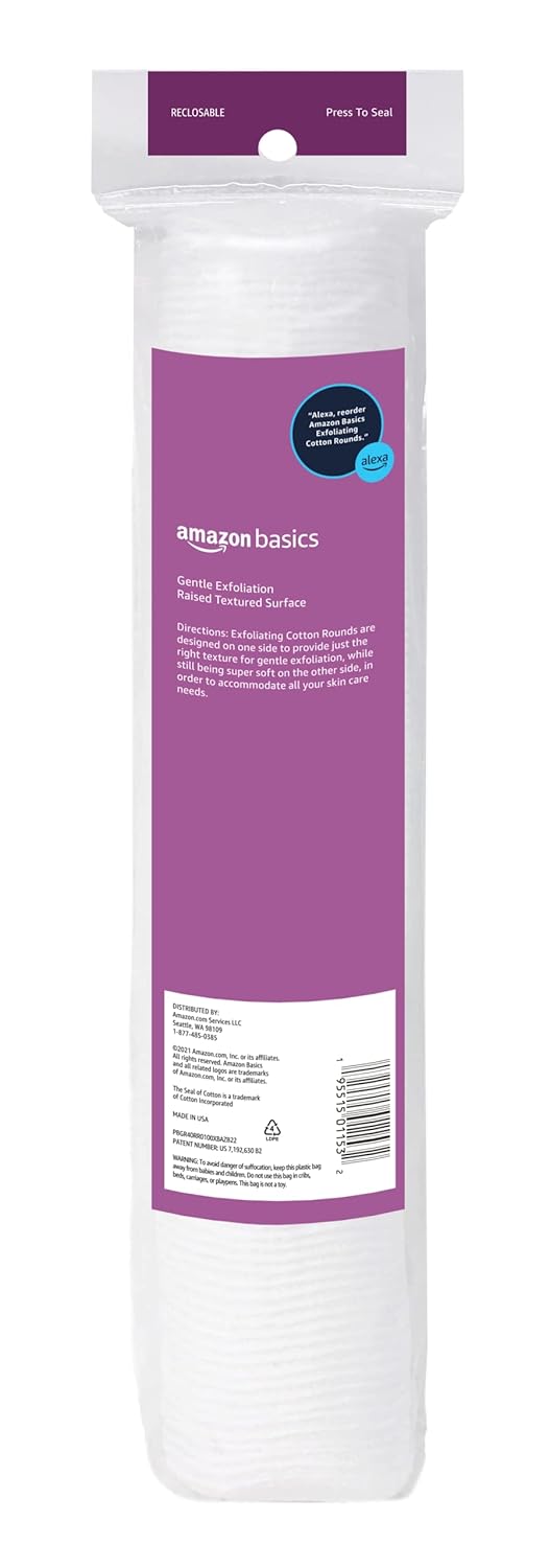 Thumbnail 1 de Amazon Basics Exfoliating Cotton Rounds (100 Dual-Sided Cotton Circles)