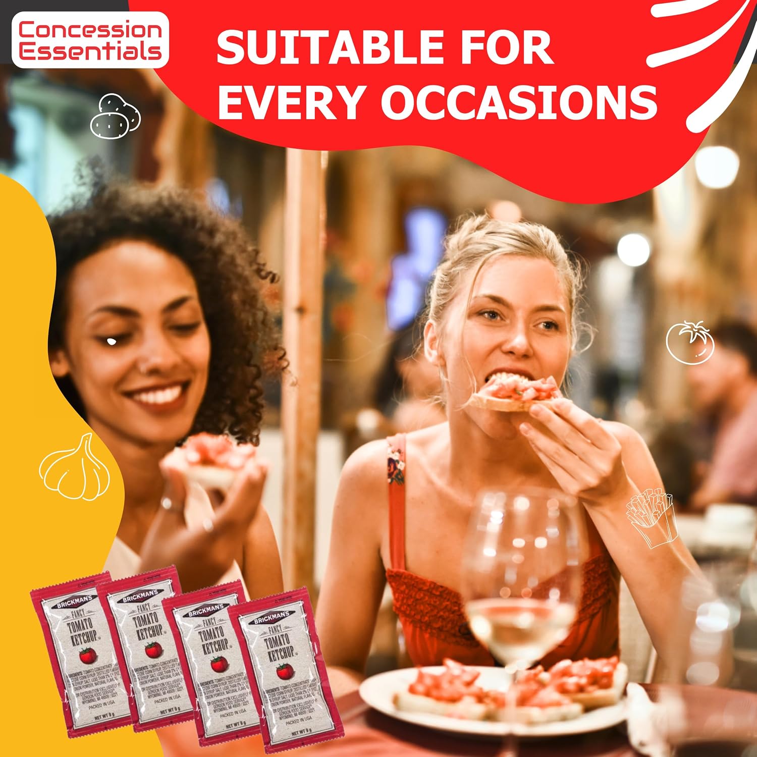 Thumbnail 6 de Concession Essentials Brickman's Ketchup Packets, 9g, Pack of 100