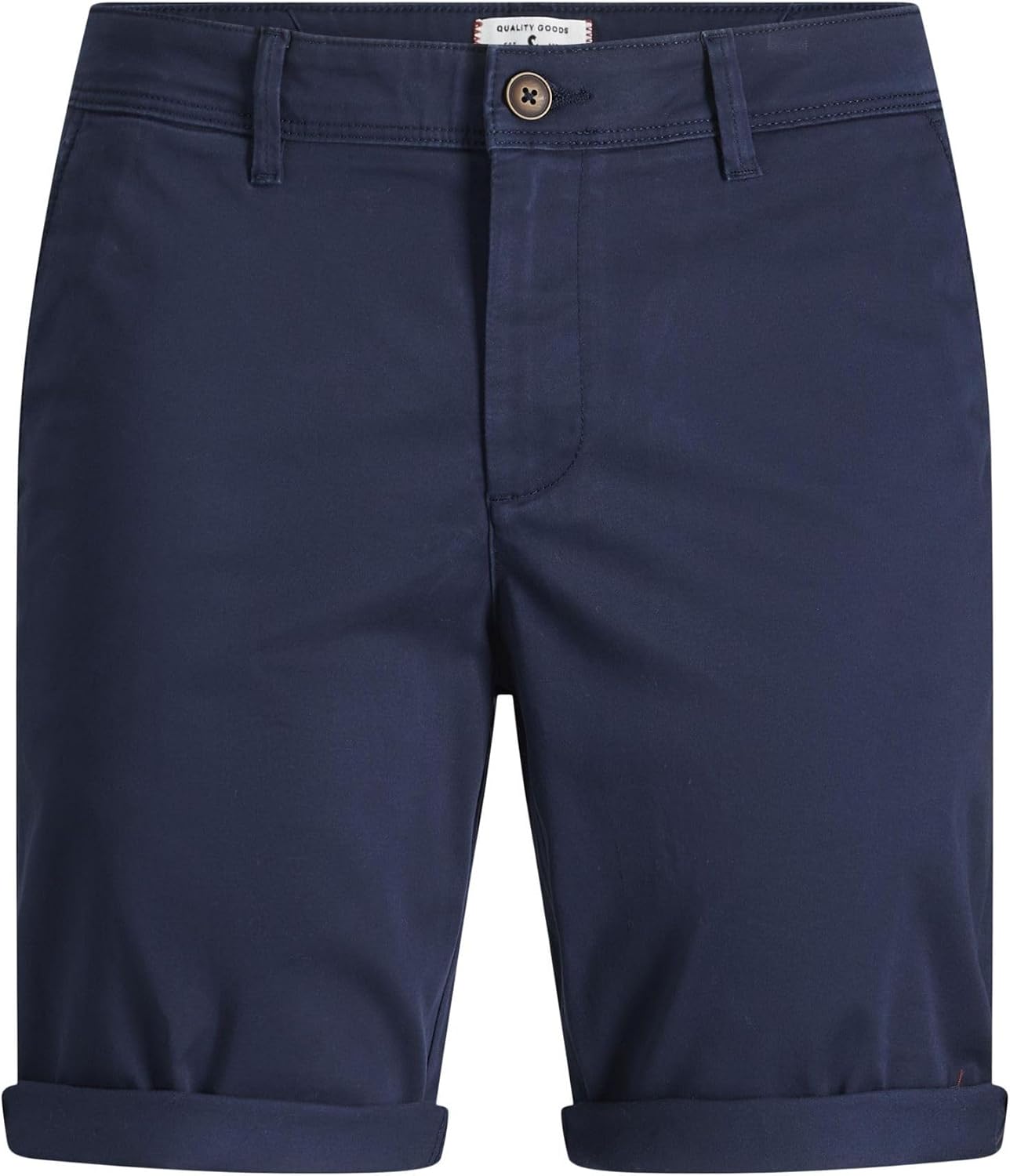 Detalle de JACK & JONES Pantalones Cortos Chinos Ajustados para Hombre – Cintura Media, Corte Regular, Azul-2, Talla M