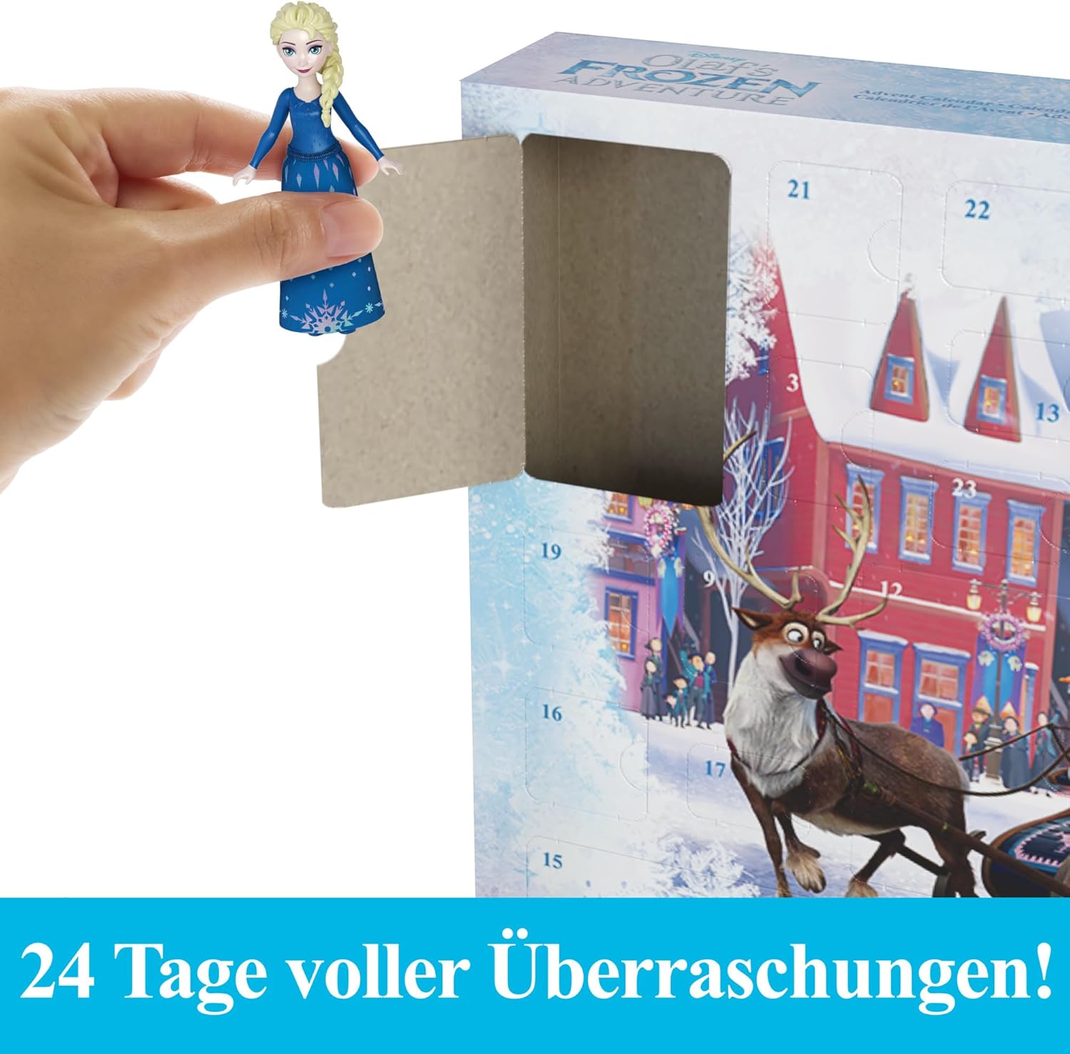 Thumbnail 2 de Mattel Disney Die Eiskönigin Kleine Anna- und Elsa-Puppen Adventskalender (24 Überraschungen) mit Olaf & Sven, formbarem Sand
