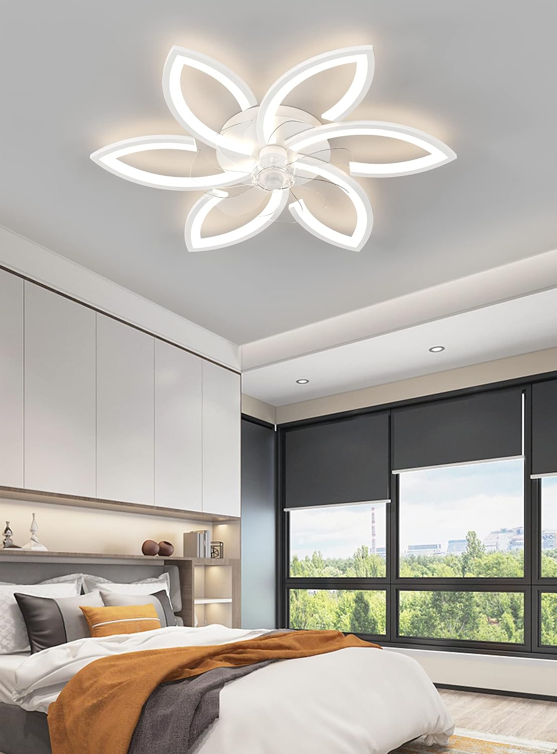 Detalle 2 de DIDADIDA Blanc – wentylator sufitowy z oświetleniem LED 78 × 78 cm