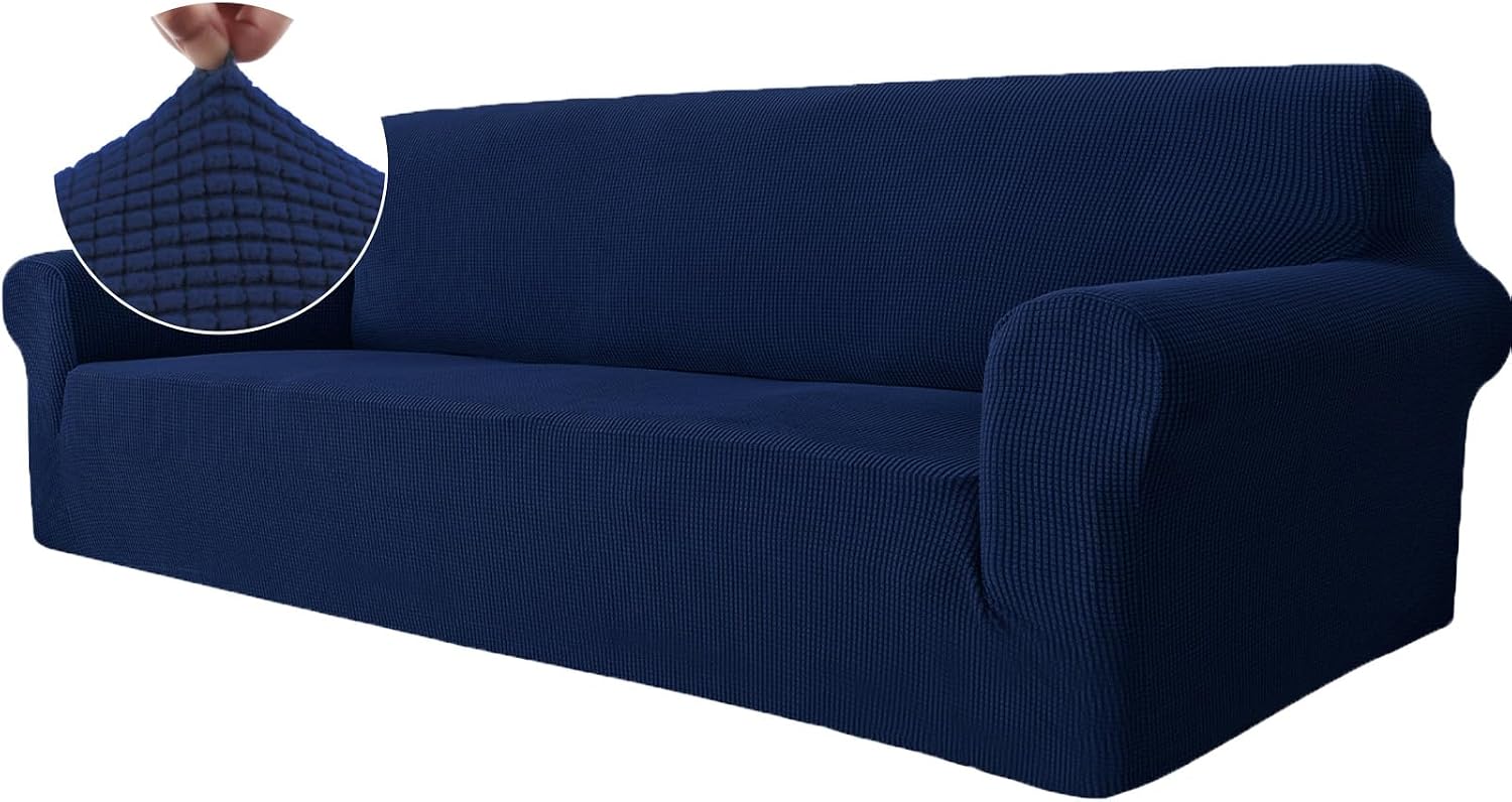 Detalle de Ystyle copridivano 4 posti con braccioli antigraffio per gatti, blu scuro, fodera elasticizzata lavabile