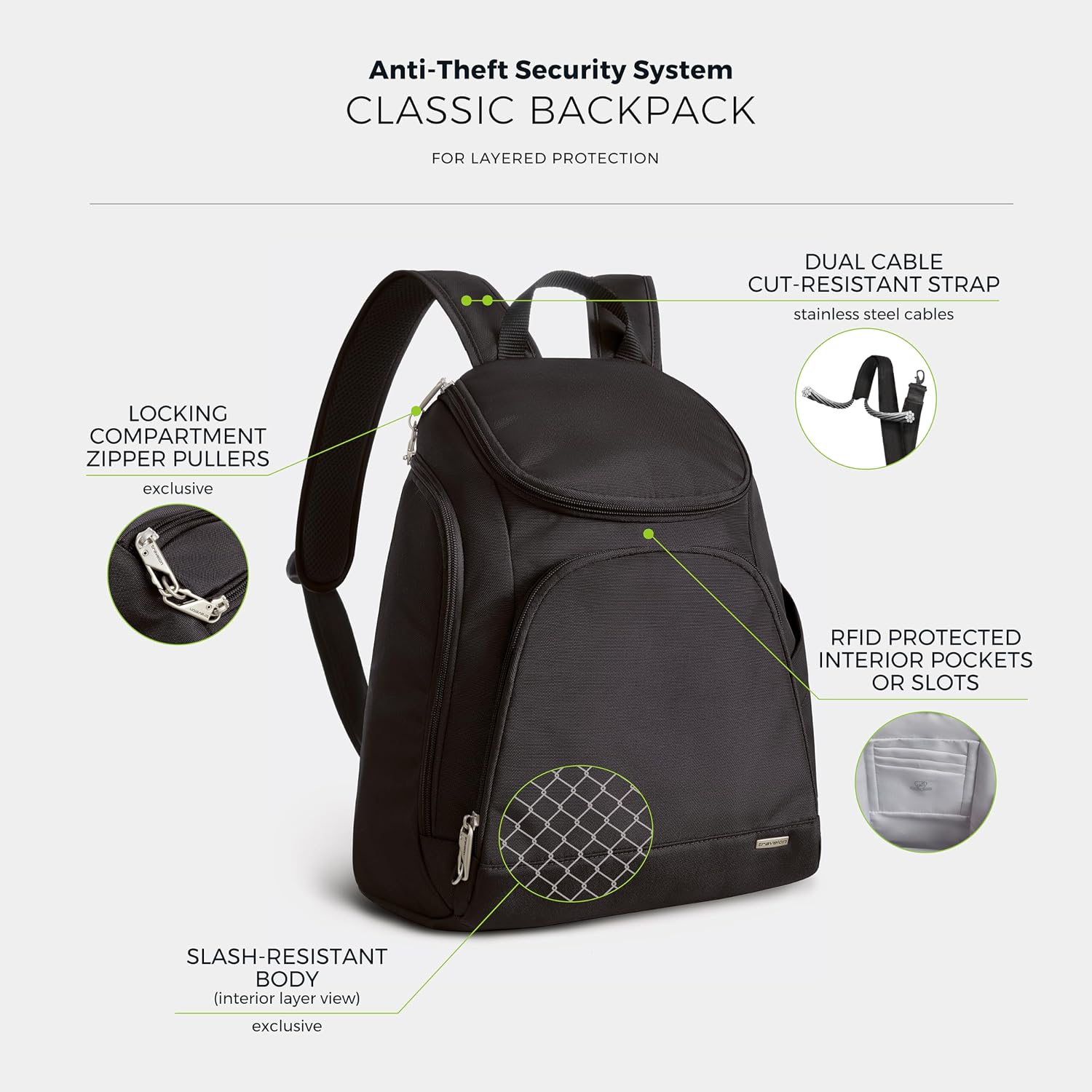 Detalle de Travelon Anti-Theft Classic Backpack 13-inch
