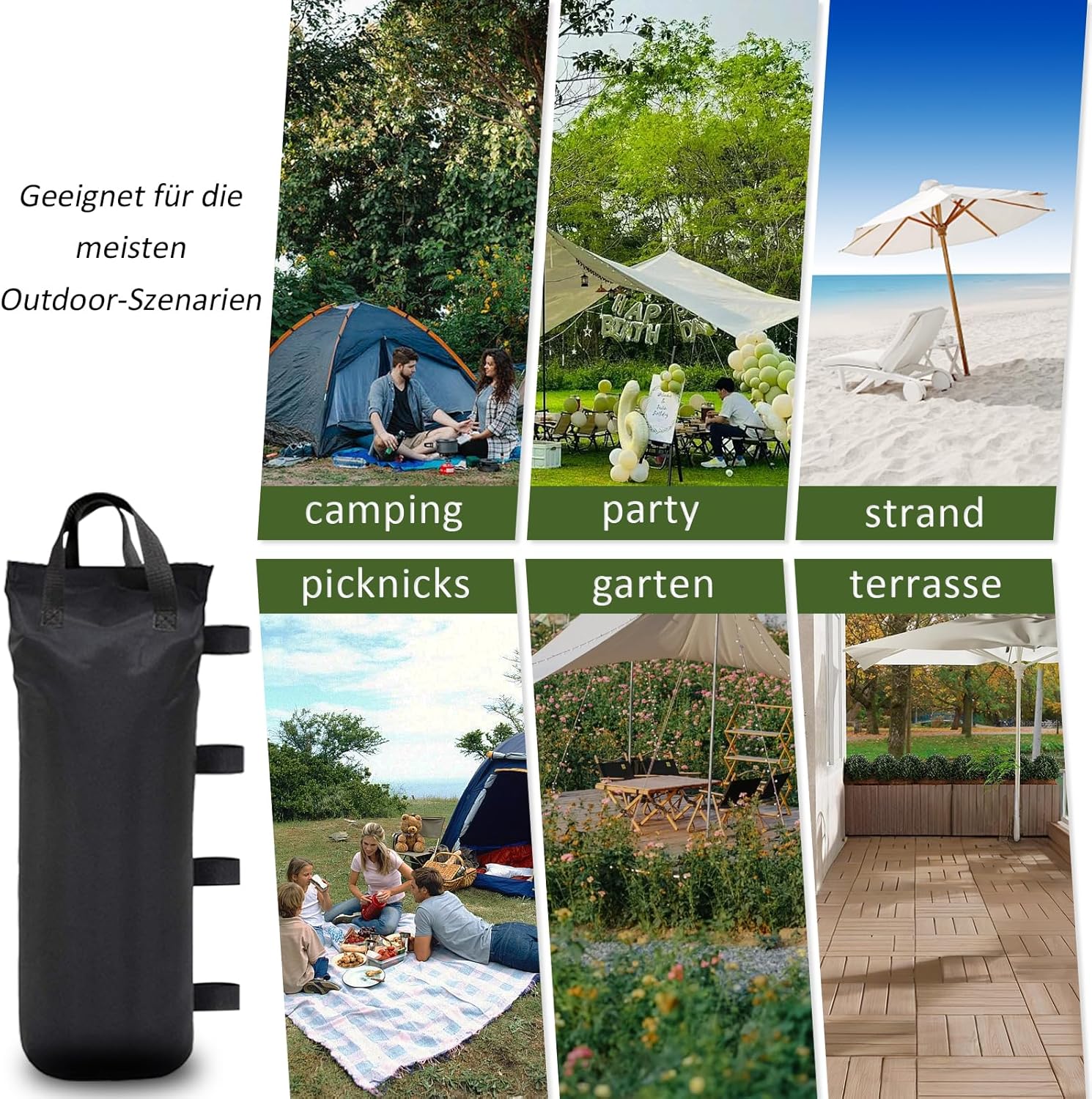 Thumbnail 3 de Pavillon Sandsäcke zum Befüllen für Outdoor (4 Stück) – Gewichtstaschen für Canopy, Sonnenschirm & Zelt