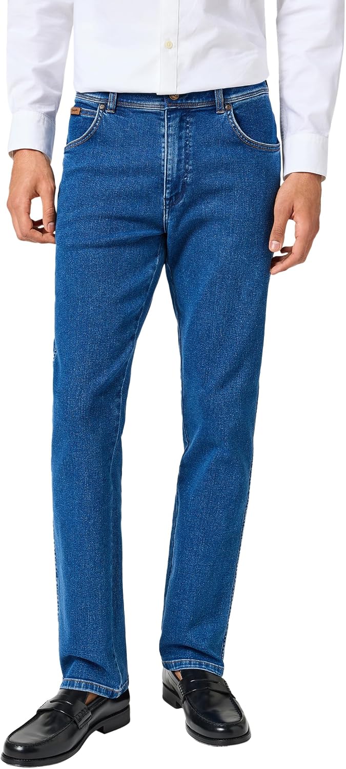 Detalle de Wrangler Texas Stretch W121XU13M Jeans – Regular Fit, Karotte (Tapered) for Men