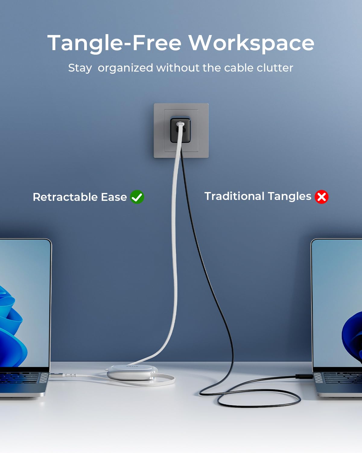 Thumbnail 4 de TALIX 240W Retractable USB-C Cable — PD 3.2, E-Marker, 480Mbps Data, Anti-Tangle