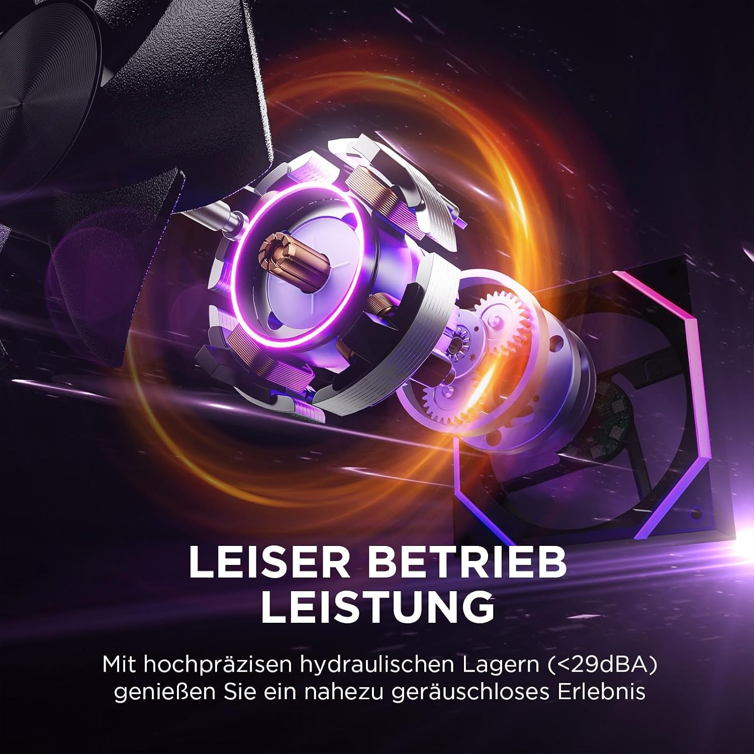 Detalle 2 de AsiaHorse Nyota RGB Gehäuselüfter 120 mm (3er-Set) – ARGB 5V 3-Pin & PWM 12V 4-Pin