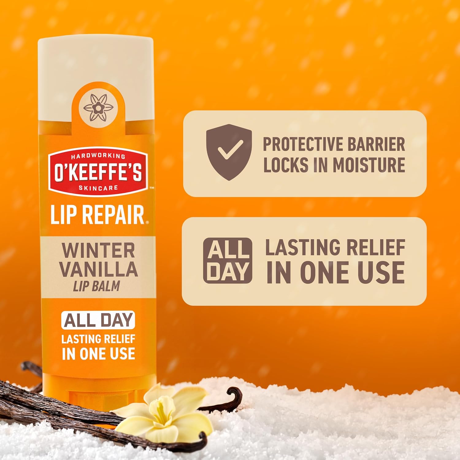 Detalle 2 de O'Keeffe's Lip Repair Vanilla Lip Balm Twin Pack for Dry, Cracked Lips