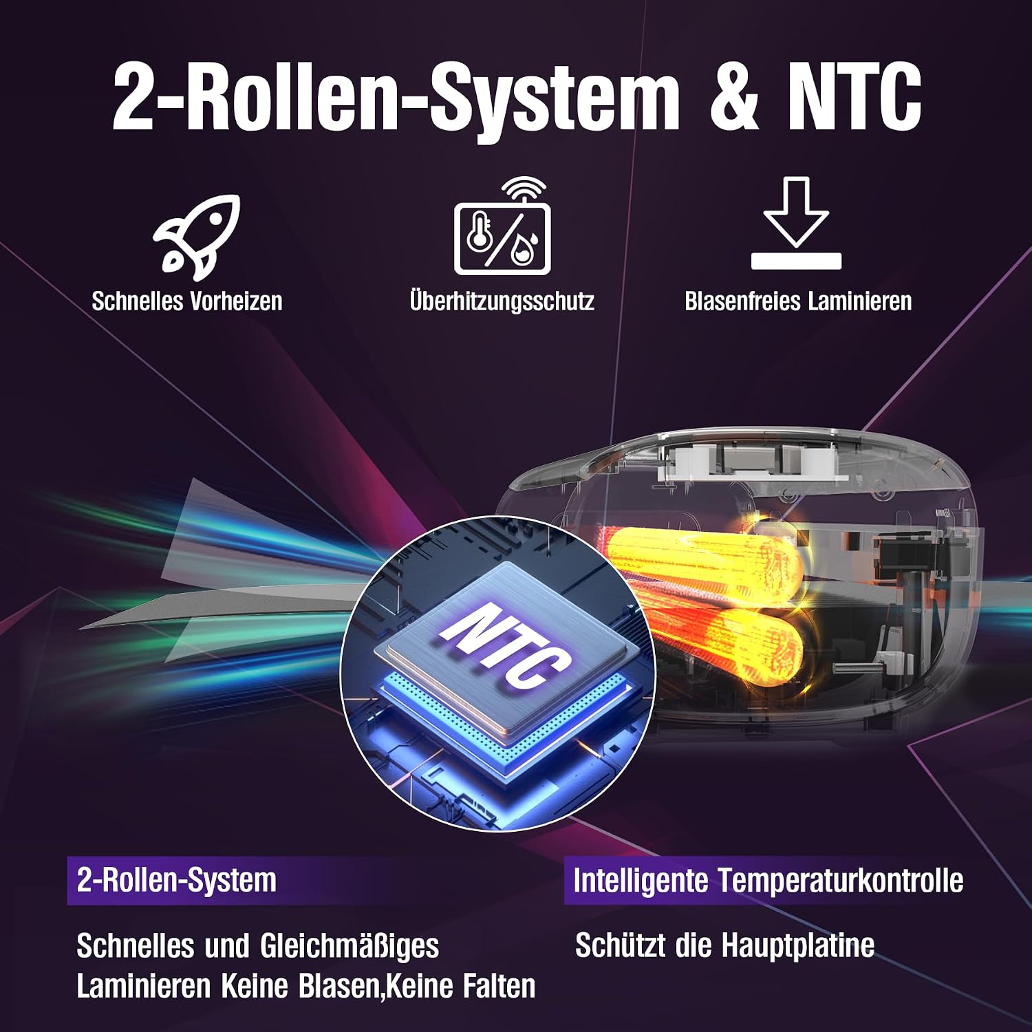 Thumbnail 1 de OidoZac A4 Laminiergerät – 4-in-1 Laminiergerät mit 80–125 μm, 15 Laminierfolien, Eckenrunder & Papierschneider