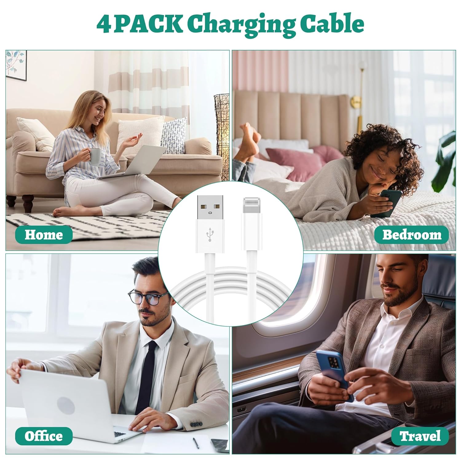 Thumbnail 6 de BSTOEM 3m iPhone charging cable 4-pack