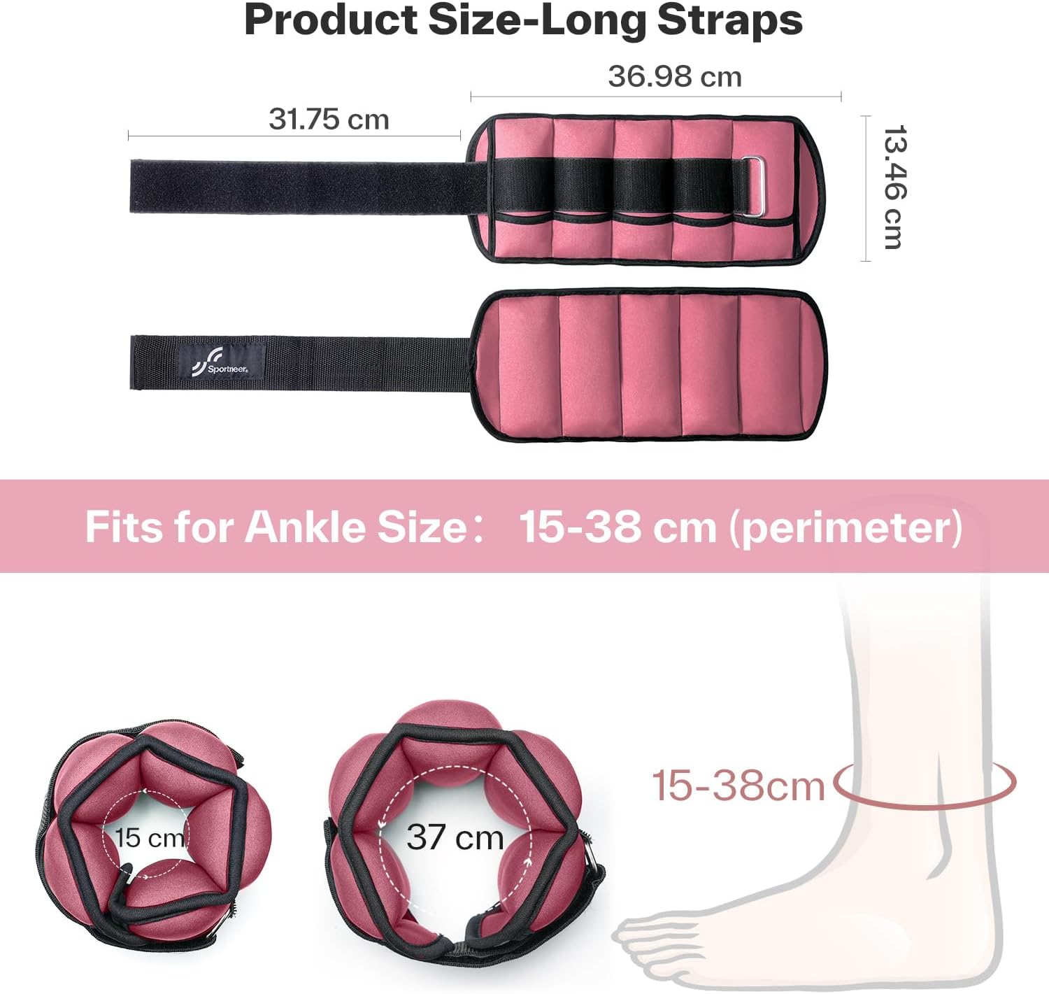Thumbnail 3 de Sportneer Adjustable Ankle Weights Set with Wrist Straps — 0.45 kg to 2.3 kg per ankle, 0.9 kg to 4.5 kg per pair