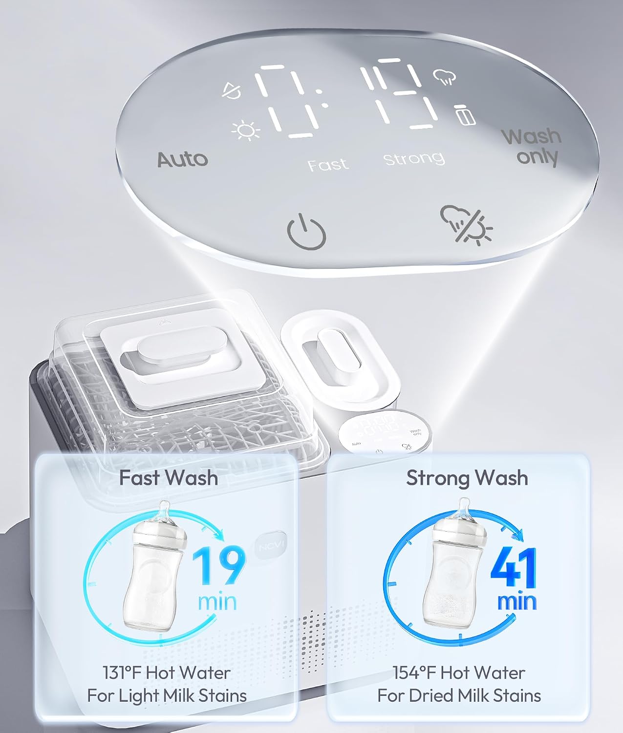 Detalle 2 de NCVI Baby Bottle Washer, Sterilizer and Dryer, 6-Bottle Capacity