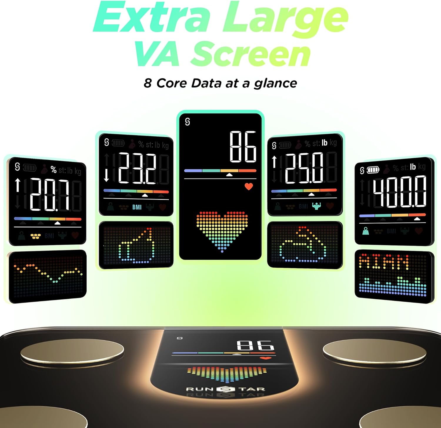 Detalle 2 de RunStar Smart Scale with 8-in-1 Display ⚖