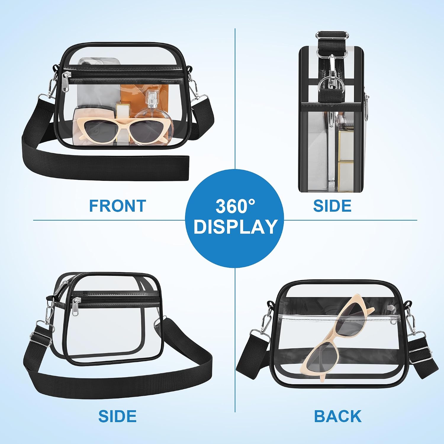 Thumbnail 3 de Clear Bag for Stadium Events - Stadium Approved Small Mini Clear Purse