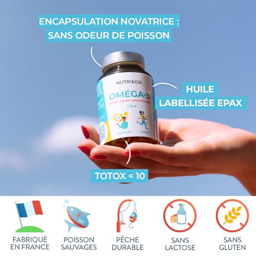 Thumbnail 5 de NUTRI&CO Omega 3 Huile de Poisson EPAX® EPA DHA | Cerveau Vision - 120 Caps